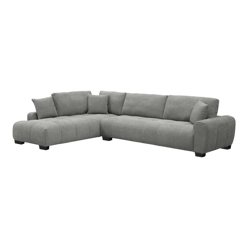 Corner sofa Vaneto right corner grey fabric 298x208x85cm