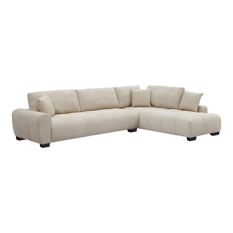 Corner sofa Vaneto left corner beige fabric 298x208x85cm