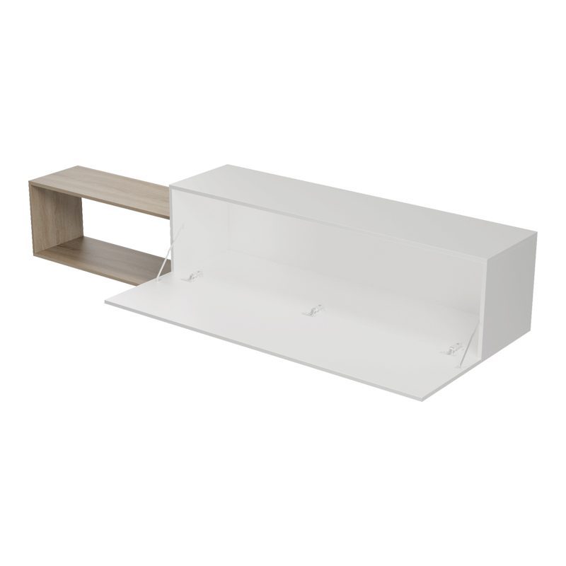 Έπιπλο τηλεόρασης επιτοίχιο Olande sonoma-λευκό 210x35x48εκ