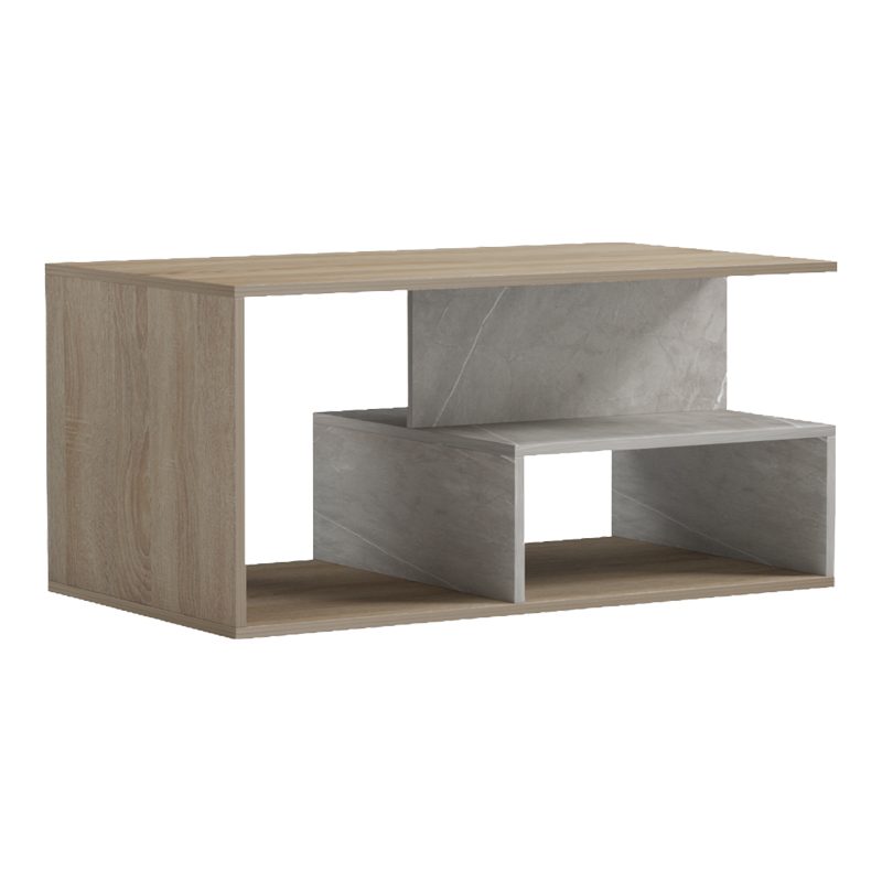 Coffee table Kelena sonoma-beige marble look 90x51x43cm