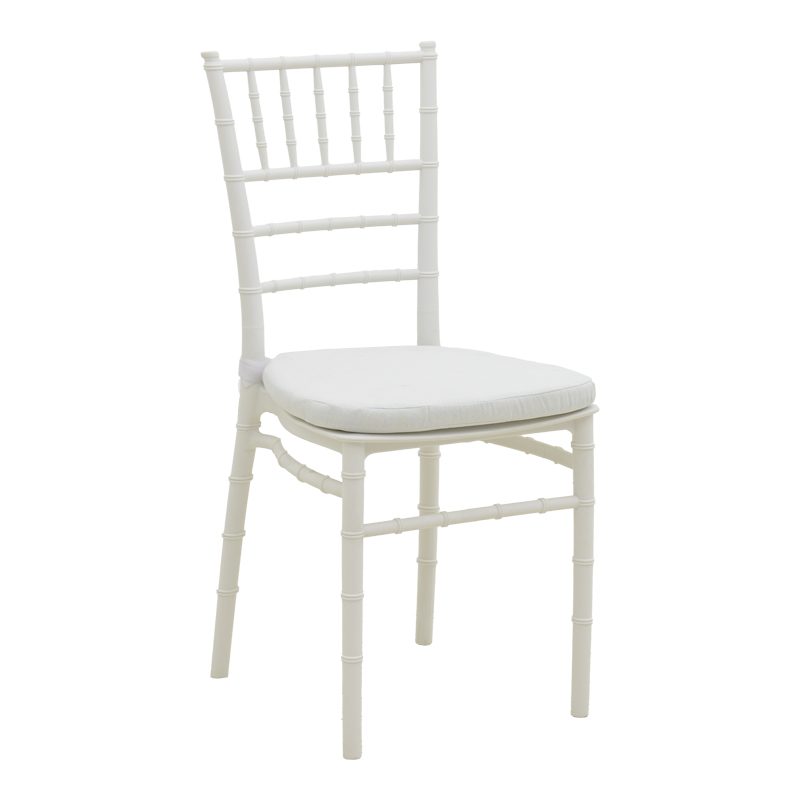 Καρέκλα Tiffany I με μαξιλάρι pp σε λευκή απόχρωση 39.5x46.5x87εκ