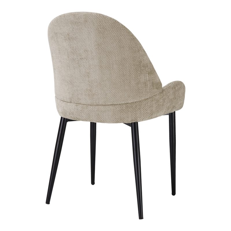 Chair Finda beige fabric with black metal leg 59x54x86.5cm (2 pcs)